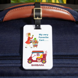 Fun Golf Cart Monogram Name Bag Gepäckanhänger