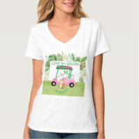 Fun Golf Cart Monogram Name Liebe GreensT-Shirt