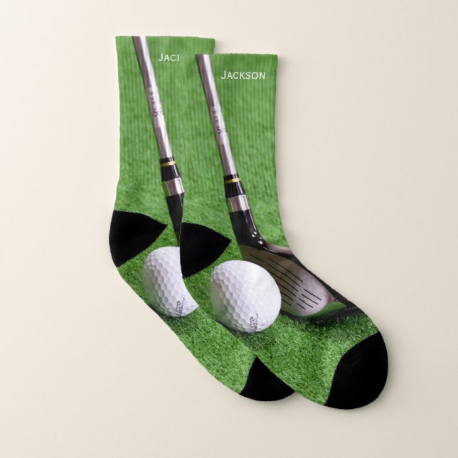 Fun Golf Club und Ball on Green Socken (Paar)