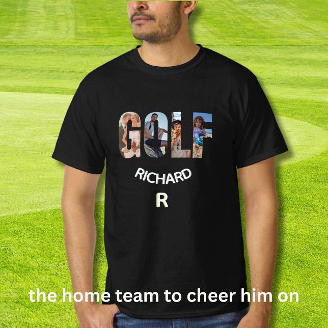 Fun Golf Foto Monogram Name T-Shirt (Von Creator hochgeladen)