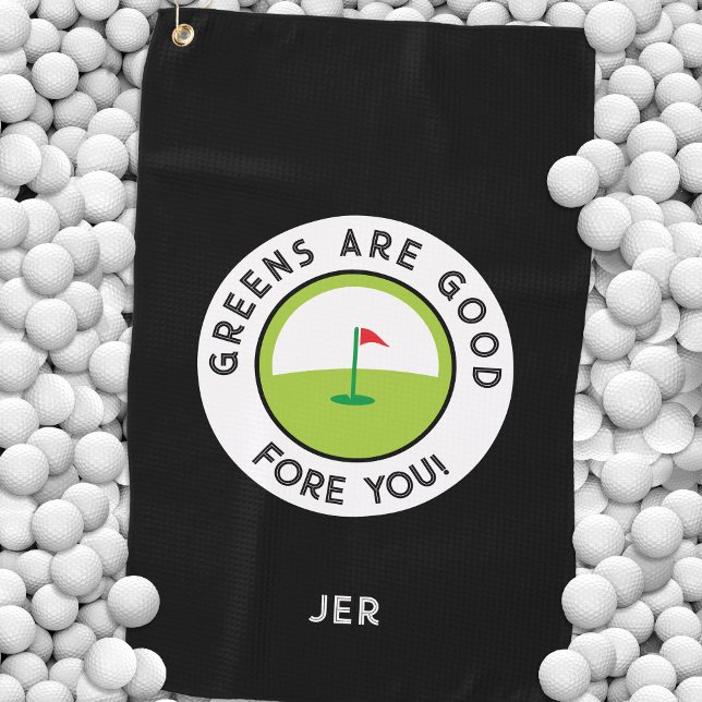 Fun Golf Grüntöne Fore Golfer Funny Spaß Custom Golfhandtuch (Fun Golf Greens Fore Golfer Funny Humor Custom Golf Towel)