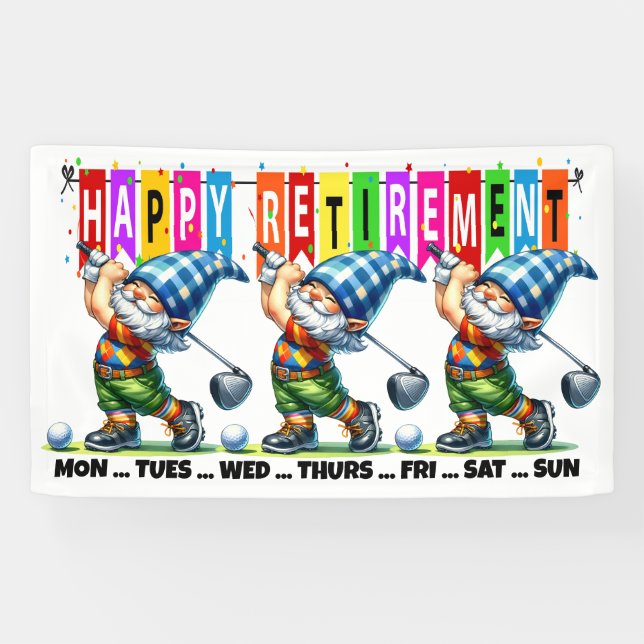 FUN GOLF HAPPY RETIREMENT BANNER (Horizontal)