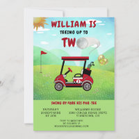 Fun Golf Red Cart Boy 2. Geburtstag Par-T-Shirt
