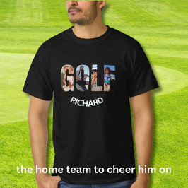 Fun Golf Vier Fotos Name T-Shirt