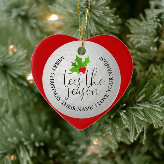 Fun Golfer Christmas Golf Gift Tees The Season  Keramik Ornament (Baum)