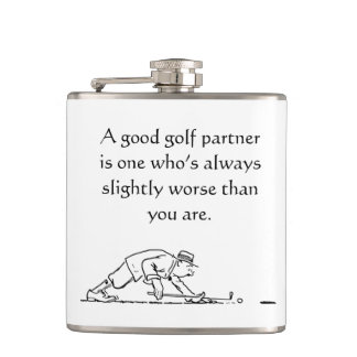 Fun Golfers Vinyl Wrapped Flask Flachmann