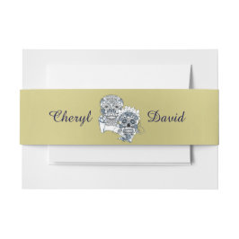 Fun Goth Sugar Skulls Braut und Bauerndesign Einladungsbanderole