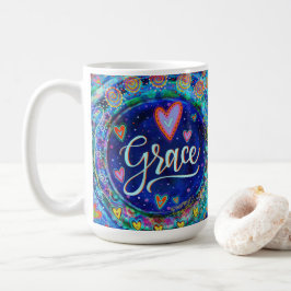 Fun Grace Whimsical Girly Blue Inspirational Kaffeetasse