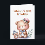 Fun Grandson Birthday Niedlich Teddy Bar Karte<br><div class="desc">Fun Grandson Birthday Niedlich Teddy Bar</div>