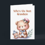 Fun Grandson Birthday Niedlich Teddy Bar Karte<br><div class="desc">Fun Grandson Birthday Niedlich Teddy Bar</div>