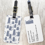 Fun Gray Cat Gepäckanhänger<br><div class="desc">Niedliches graues Katzenmuster, ideal für Tierliebhaber. Originelle Kunst von Nic Squirrell. Ändern Sie die Details auf der Rückseite, um sie zu personalisieren.</div>