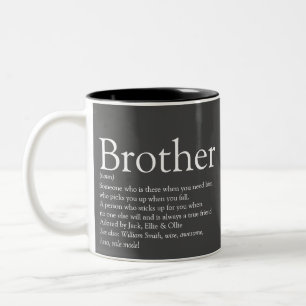 Fun Gray Cool Modern Best Ever Brother Definition  Zweifarbige Tasse