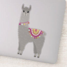 Fun Gray Llama Aufkleber