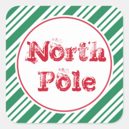 Fun Green Christmas North Pole Geschenk Aufkleber