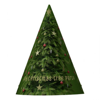 Fun Green Christmas Tree Paper Party Hat Partyhütchen