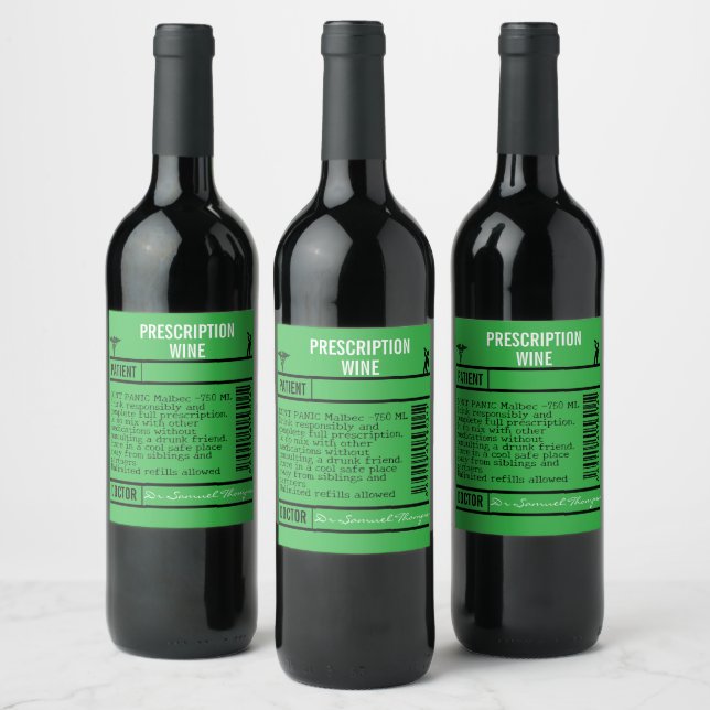 FUN GREEN  editable Wine Labels for WINE Weinetikett (Flaschen)