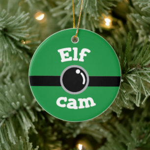 Fun Green Elf Weihnachtsbaum Keramik Ornament