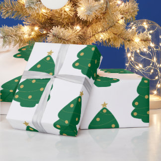 Fun Green & Gold dekoriert Weihnachtsbaum Geschenkpapier