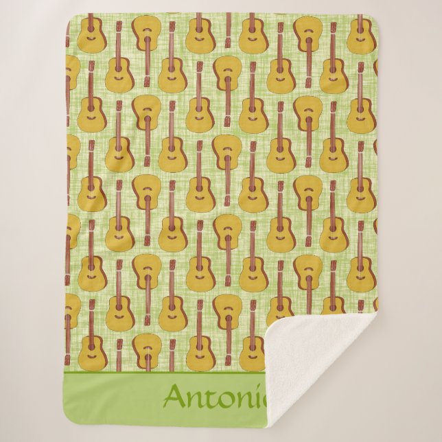 Fun Green Guitar Music Enthusiast Art Sherpadecke (Vorderseite)