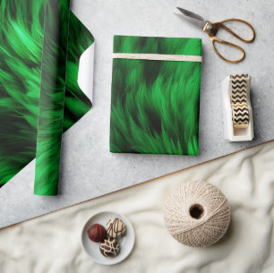 Fun Green Imitats Monster-Pelzstruktur Geschenkpapier