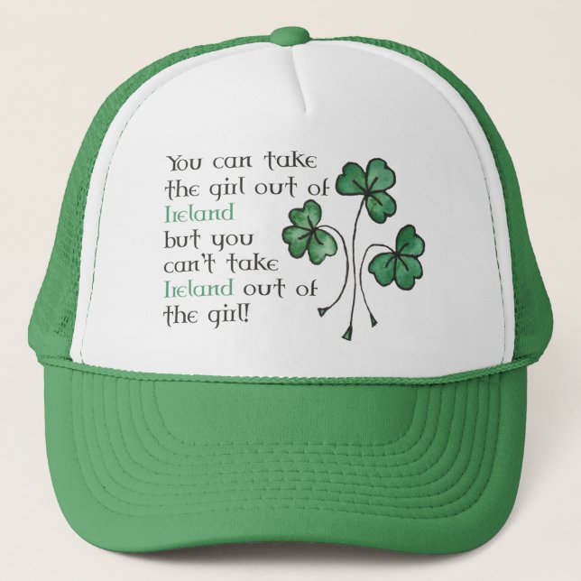 Fun Green Kleeblatts Irish Girl Trucker Cap Truckerkappe (Vorderseite)