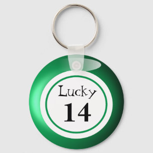 Fun Green Lucky Number Bingo Ball Thema Schlüsselanhänger