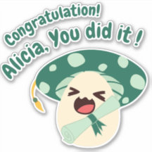 Fun Green Mushroom Grad