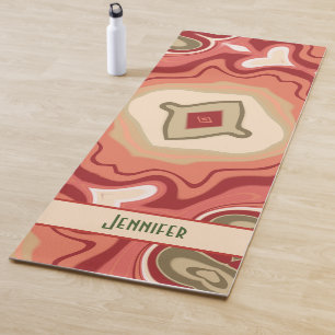 Fun Green Red Abstrakt Modern Trendy Inspirivity Yogamatte