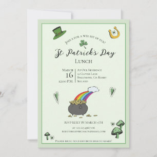 Fun Green St Patricks Day Irish Segen Mittagessen Einladung