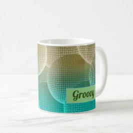 Fun Green und Yellow Disco Balls Muster Kaffeetasse