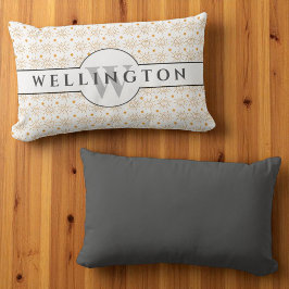 Fun Grey Monogram Name Hand Drawing Sun Lendenkissen