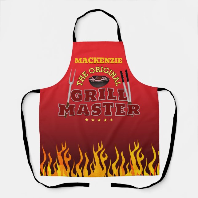 Fun GRILL MASTER mit Flammenspiel auf Gradient Schürze (Vorderseite)