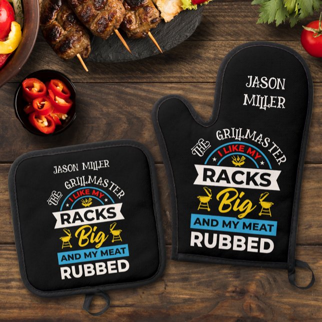 Fun Grill Master Ofenhandschuh & Topflappen-Set (Fun Grill Master Oven Mitt & Pot Holder Set)