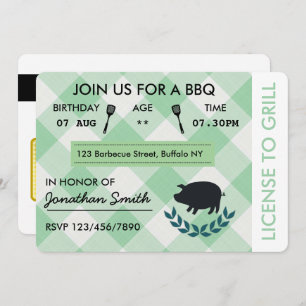Fun GRILLEN Barbecue Geburtstagsparty Einladung