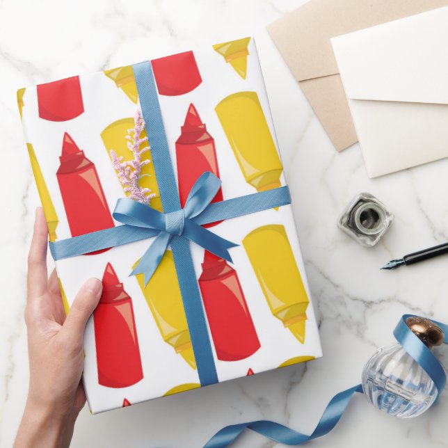 Fun GRILLEN Ketchup Senf Party Packpapier (Schenken)