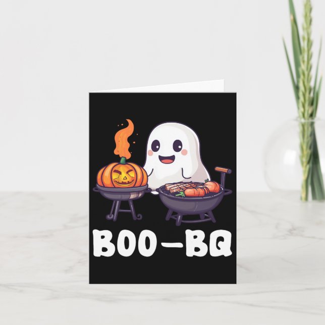 Fun Grillen Rbecue Boo Ghost Halloween Matching Co Karte (Vorderseite)