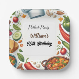 Fun Grillen Taco Koch Soup Potluck Party 40. Gebur Pappteller