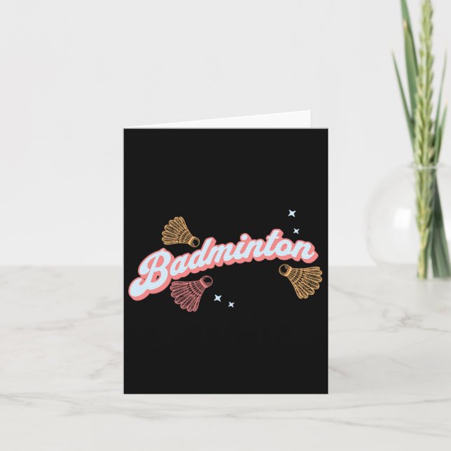 Fun Groovy Badminton und Shuttles Karte (Vorderseite)