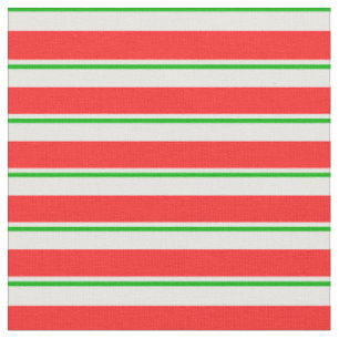 Fun Grün, Weiß, Rote Weihnachtsschätze Streifen Stoff