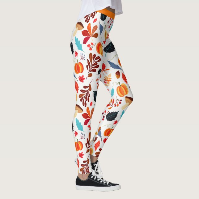 Fun Halloween Autumn Pumpkin Pattern Yoga Leggings (Rechts)