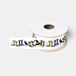 Fun Halloween Band mit Spiders Crows Hexenhats Ripsband