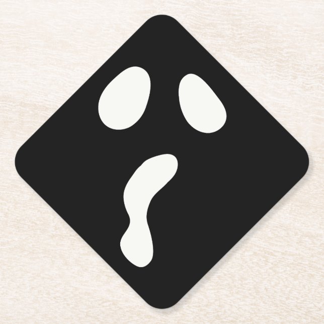 Fun Halloween bootgesichtsgeister beängstigendes P Untersetzer (Vorderseite)