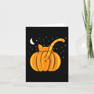 Fun Halloween Cat Hintern Pumpkin Orange Tab Karte