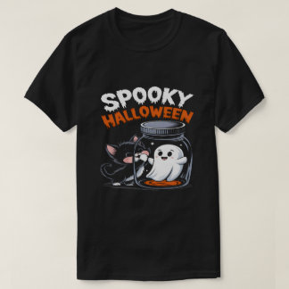 Fun Halloween Cat und Ghost-Fun Spooky Design T-Shirt