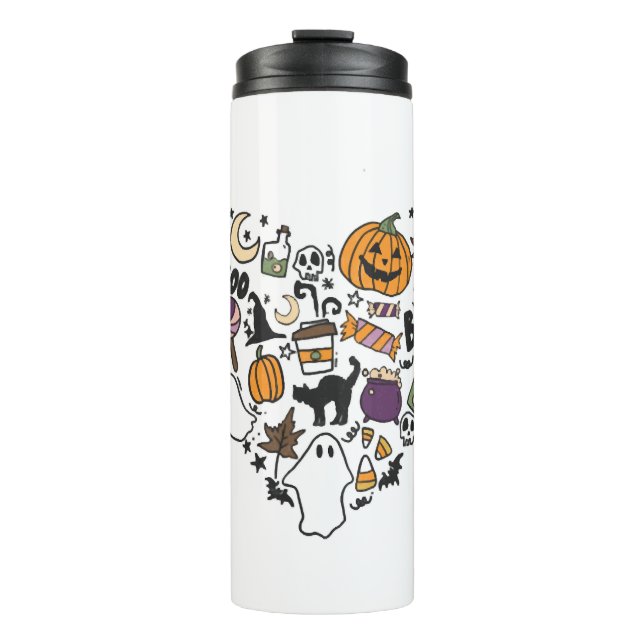 Fun Halloween Designs Halloween Herz Thermosbecher (Vorderseite)