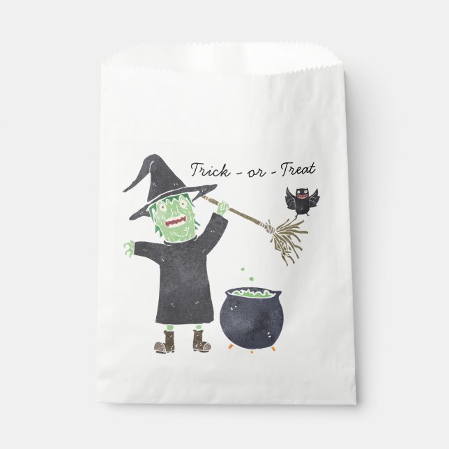 Fun Halloween Favor Bag with Witch  Geschenktütchen (Vorderseite)