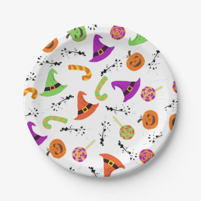 Fun Halloween Gemustert Paper Teller (Vorderseite)