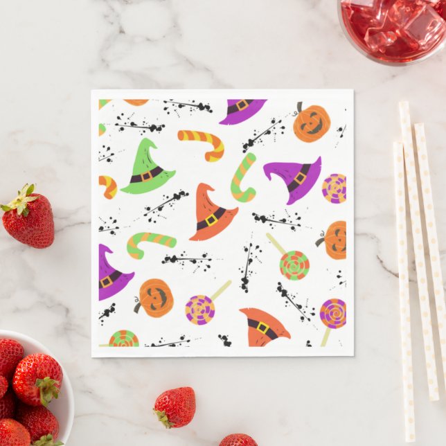 Fun Halloween Gemusterter Hintergrund Serviette (Beispiel)