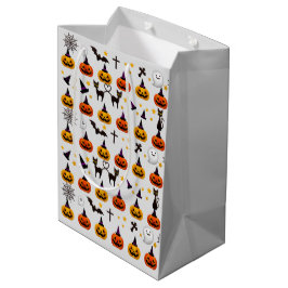 Fun Halloween Ghost Black Cat Orange JackOLantern Mittlere Geschenktüte