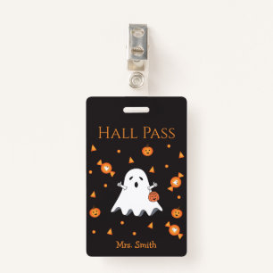 Fun Halloween Ghost Hall Pass Ausweis